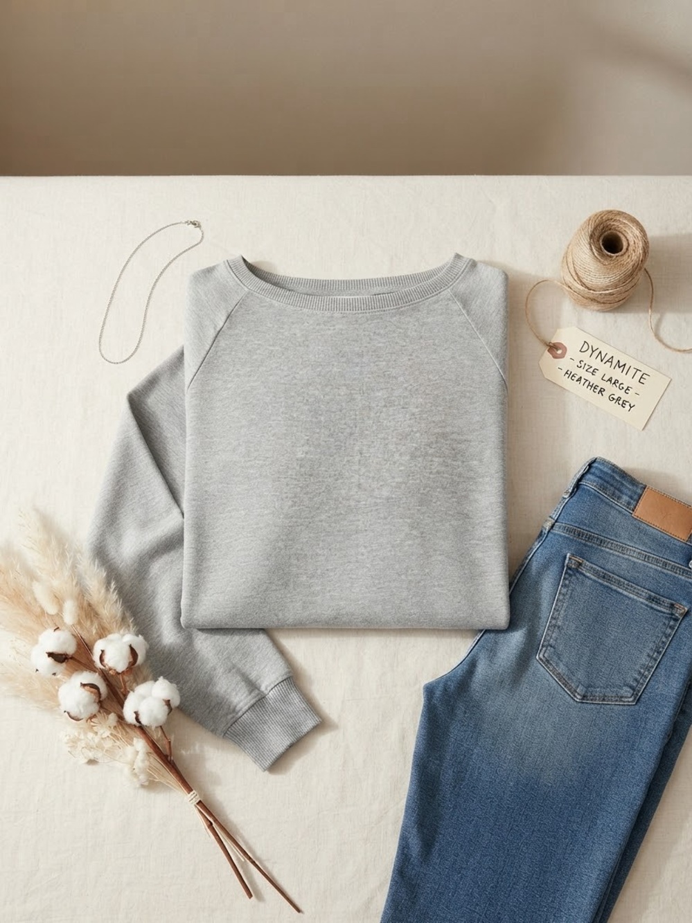 Dynamite Grey Long-Sleeve Pullover - Size Large